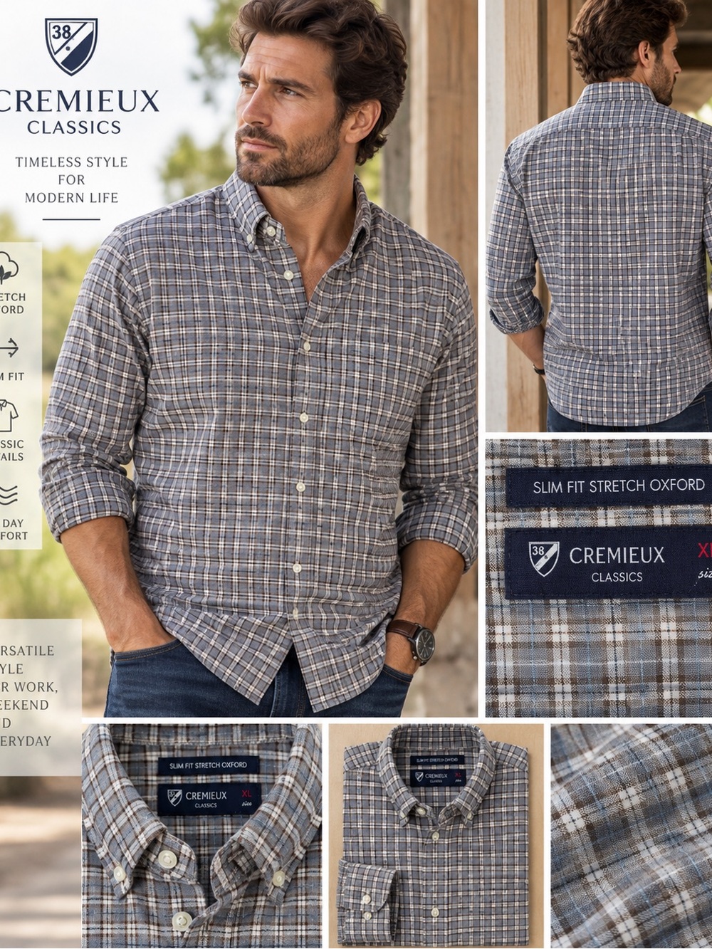Daniel Cremieux Plaid Button-Down Shirt in Gray and Blue